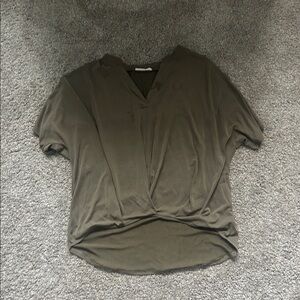 Jolie Olive V-Neck Blouse